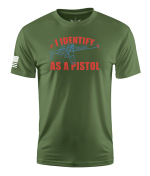 I Identify As A Pistol Short Sleeve Shirt Apparel and Accessories Military Green Cotton