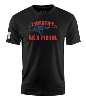 I Identify As A Pistol Short Sleeve Shirt Apparel and Accessories Black Cotton