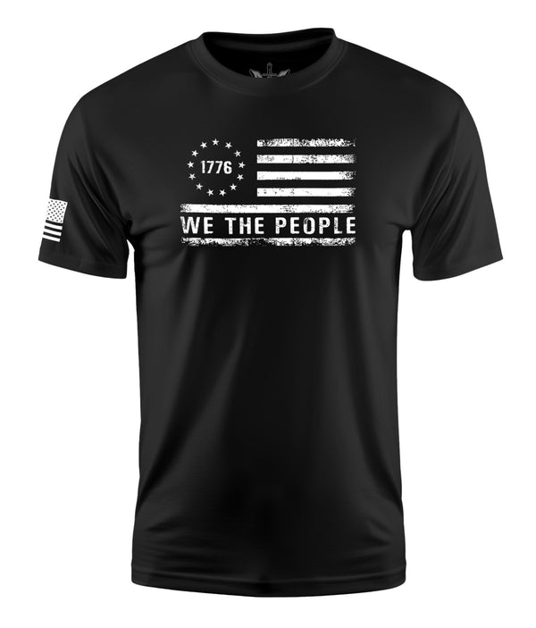 WE THE PEOPLE FLAG STRESSED MEN'S SHORT SLEEVE SHIRT - variant_color