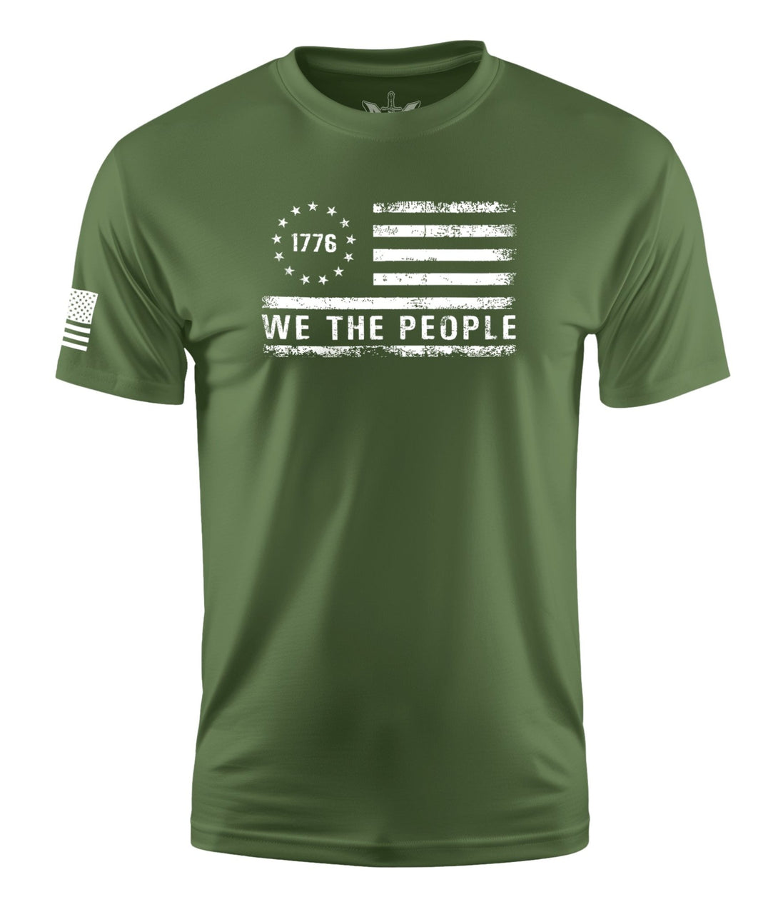 WE THE PEOPLE FLAG STRESSED MEN'S SHORT SLEEVE SHIRT