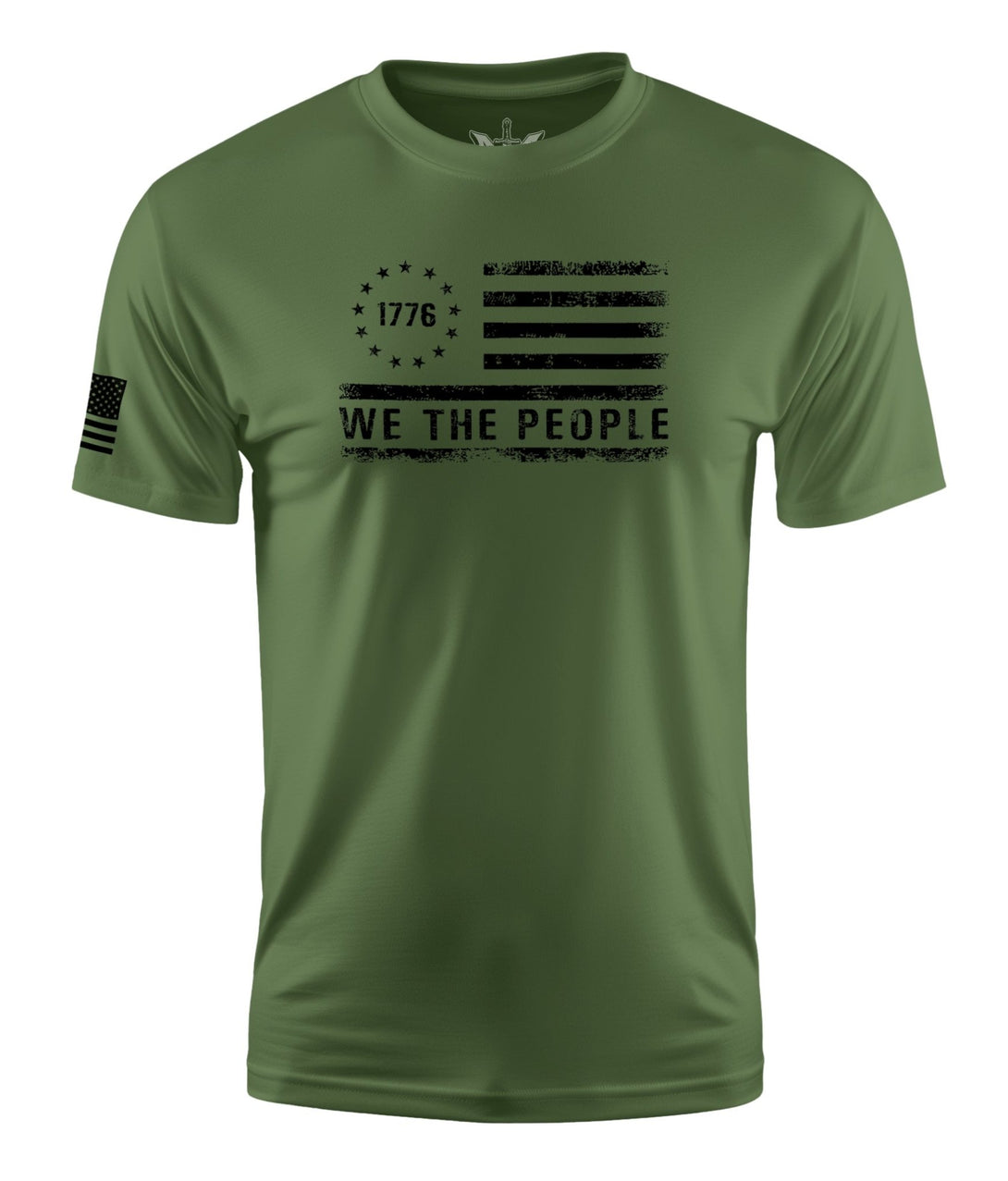 WE THE PEOPLE FLAG STRESSED MEN'S SHORT SLEEVE SHIRT